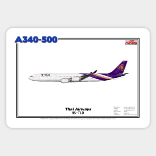 Airbus A340-500 - Thai Airways (Art Print) Sticker